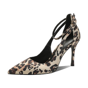 <span class=keywords><strong>Zapatos</strong></span> Elegantes de Moda con Estampado <span class=keywords><strong>Animal</strong></span>, Punta en Pico, Tacón Fino, Correa en el Tobillo, para Mujer, Formales, de Oficina, para Verano y Otoño - Product Image 2