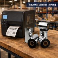 Harga Pabrik Kustomisasi Pita Transfer Termal TTR untuk Pencetakan Barcode, Pita Resin Kompatibel dengan Printer Label, Hitam 60mm*300m