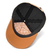 Casquette de golf de luxe personnalisée à visière incurvée, 5 panneaux, respirante, imperméable, séchage rapide, chapeau de sport, logo imprimé, casquette de baseball perforée avec cordon