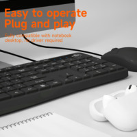 Combo clavier et souris filaires russes avec câble coloré