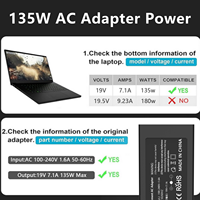 Fuente de alimentación de adaptador de ordenador portátil de 135W de alta calidad 5,5*1,7mm 19V 7.1A cargador de ordenador portátil para Acer A715 A717 V3 XN7 VX5