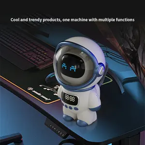 Nirkabel cerdas AI interaktif astronot Audio Alarm jam lampu malam kreatif hadiah untuk anak-anak Bluetooth Speaker Handfree