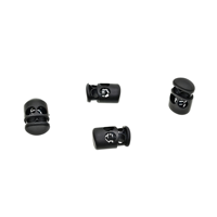 Verrous de cordon cylindriques noirs de luxe à double trou, stoppeurs de sécurité robustes à ressort pour cordons de serrage et accessoires vestimentaires