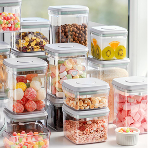 Organisateur de garde-manger hermétique en plastique pour céréales, grains secs, café – Boîte de rangement alimentaire à ouverture facile - Product Image 6