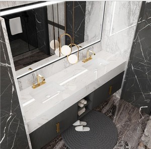 Hot Project Solid Wooden Luxury Design Stone Countertop Unique Waterproof <strong>Under</strong> <strong>Sink</strong> <strong>Bathroom</strong> Vanity <strong>Cabinet</strong> - Product Image 3