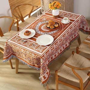 Tovaglia Vintage Geometrica in Cotone/Poliestere Tessuta a Mano, Logo Personalizzato, Copridivano Boho Jacquard Antipolvere - Product Image 6