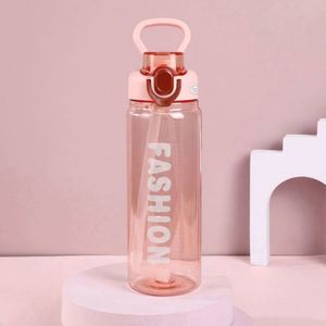 Large-Capacity Reusable Food-Safe Transparent PC Plastic Camping Fitness One-Button Water <b>Bottle</b> 650/750ml - Product Image 5