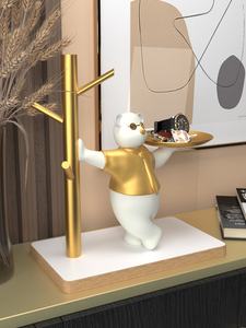 Ours créatif en résine ornement violent porte d'entrée stockage clé Sculpture Art pour maison bureau pour bijoux et pendaison de crémaillère cadeau - Product Image 4