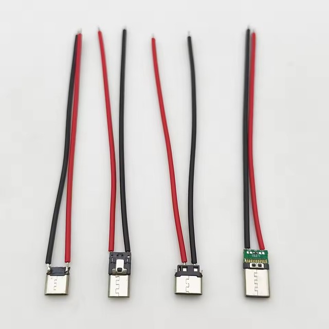 2Pin Type C / Micro USB Welding Wire Male Plug Female Jack Connector Cable For Mobile Phone Charging Port
