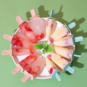 Ice Cream Molds Popsicle Maker 8 Cavities PP Material Dishwasher Safe For Homemade Ice Cream Summer 2022 Nordic <b>Pink</b> Green - Product Image 3