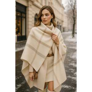 Women's <b>Black</b> Patterned <b>Fur</b> Scarf-<b>Shawl</b> 70x180 SAL1234 - Product Image 4