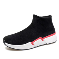 Chaussures décontractées pour hommes de haute qualité, légères, chaussures d'hiver à chaussettes, chaussures mi-hautes, chaudes, à enfiler, semelles souples, chaussures de course