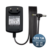 Adaptateur secteur AC/DC 12V 1A 100-240V, chargeur mural avec prises EU, US, UK, AU, connecteur DC 5.5x2.5mm pour CCTV, bande LED, routeur