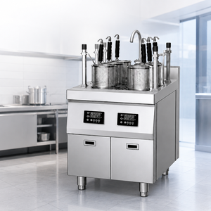 Commercial 6 Basket Automatic Lifting Electric Noodle Cooker 12KW Stainless Steel Pasta Boiler with Intelligent Control - Product Image 1