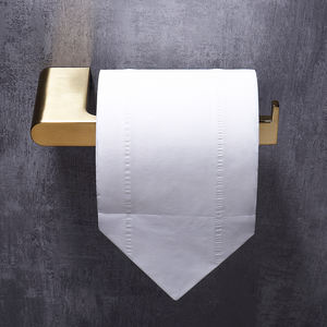 Porte-<span class=keywords><strong>papier</strong></span> <span class=keywords><strong>toilette</strong></span> mural en acier inoxydable brossé doré moderne HIDEEP - Product Image 3