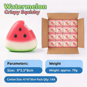 Logo personnalisé, Meilleure vente : Jouet anti-stress Squishy à rebond lent, série fruits (Pastèque croustillante), texture douce et crémeuse - Product Image 2