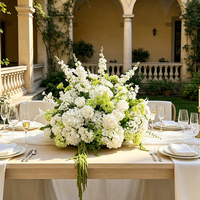 FB2269 Nouvelle conception de boule de fleurs artificielles vertes et blanches pour mariage, centre de table de mariage, grande boule de fleurs pour décoration de mariage