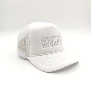 หมวกโฟมทรงทรัคเกอร์สีขาวแบบเรียบสำหรับผู้ชาย รับผลิตตามสั่งขายส่งแบบ OEM - Product Image 5