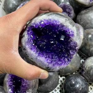 Toptan Doğal Ametist Kümesi Kristal Jeot Dilimi Kuvars Akik Jeot Druzy Kule Figürü - Product Image 1