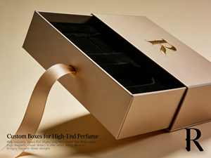 Custom Boxes for Packing Luxury Gold <b>Drawer</b> Perfume Box Gold Foil Logo Gift Packaging for Fragrance Cosmetics - Product Image 3