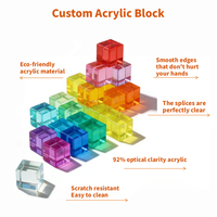 Bloques de Piedras Preciosas de Colores Personalizados, Acrílico Transparente Cúbico Arcoíris, Juguetes Sensoriales Montessori, Juego de Torre de Bloques