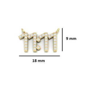 Collar con Colgante de Diamantes 11 11 en Oro de 14 Quilates, Joyería Minimalista de Manifestación Espiritual Hecha a Mano para Seres Queridos 11:11 - Product Image 4