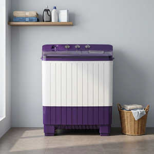 High Quality <b>Top</b> <b>Load</b> 8.5kg Semi Automatic Twin Tub Washing Machine with 5.1kg Spin Dryer Plastic Cabinet for Home Use - Product Image 1