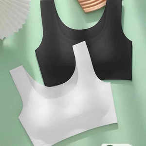 Women's Thin Ice Silk Beauty Tank Top Sports Sleep <strong>Bra</strong> <strong>No</strong> Steel Hoop Sexy Bikini Underwear with Thin Cup Collection Accessory - Product Image 5