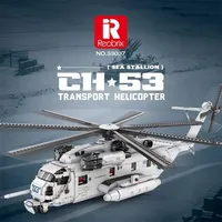 Reobrix 33037 ensembles de blocs de construction 1/35 échelle militaire CH-53E Super étalon hélicoptère modèle bricolage assemblage brique jouets pour enfants