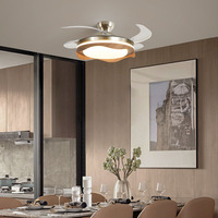 Lampe de plafond LED rétractable invisible de 42 pouces pour salon lampe de salon avec ventilateur de plafond pour salle à manger