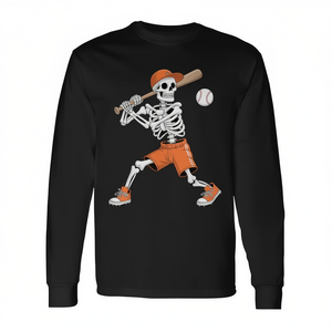 Camiseta de manga larga de béisbol con diseño de esqueleto para Halloween - Product Image 2