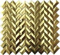 El diseño en forma de V de acero inoxidable y bronce con mosaico de metal es adecuado para paredes interiores