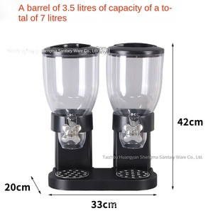 Dispensador de cereales y dulces de plástico vertical de doble cabezal moderno con tarro de almacenamiento de cocina sostenible para uso en despensa - Product Image 2