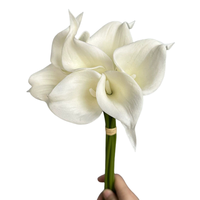 Fleur artificielle de lys calla en PU FL-695, style oriental, ultra-réaliste, avec tige, pour Noël et Pâques