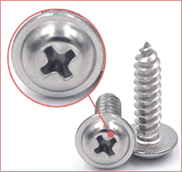 M2 M3 M4 M5 M6 M7 M8 M9 M10 Tête Métrique Pan Acier Inoxydable Phillips Filetage Autotaraudeur Formant Vis avec Rondelle