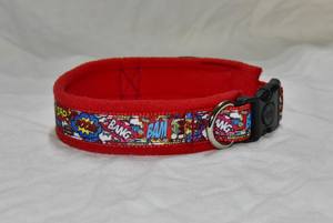 Collier pour chien, doublé polaire, réglable, super-héros, options de laisse assorties, marche pour chien, rouge, marine, bleu royal - Product Image 3