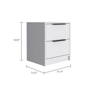 Cannon 2-Drawer Nightstand <b>White</b> Modern <b>Bedside</b> Storage <b>Cabinet</b> for Bedroom - Product Image 5