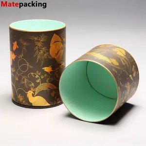 2023 nóng bán sản phẩm tùy chỉnh thiết kế hộp tròn bao bì carton có nắp đậy cho trà bao bì hat hộp các tông