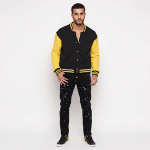 Vestes de baseball en cuir à manches longues pour hommes et garçons, impression personnalisée, couleur hiver, chaudes, manches longues, veste de baseball pour hommes - Product Image 1