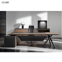 Bureau de direction modulaire en forme de L, de luxe, moderne, ergonomique, convertible, écologique, durable, en MFC et MDF, résistant à l'eau, pour PDG
