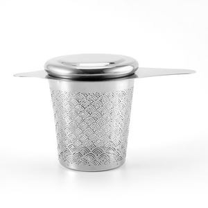 Customized Logo Double Handle Fine Mesh Loose Leaf <strong>Tea</strong> Strainer Filter Stainless Steel 304 Bucket <strong>Tea</strong> <strong>Infuser</strong> With Lid - Product Image 3