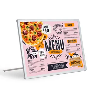 Big Size Aluminum Frame Led Advertising Light Box Menu Board A1 A2 A3 A4 A5 Restaurant Menu Display LED Menu Light Box