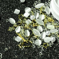 Paso Sico Chine Fabricant En Gros Oeil De Chat Lisse Mixte Pierre Rivet Diamant Forage Perles Nail Art Décoration Ensemble DIY