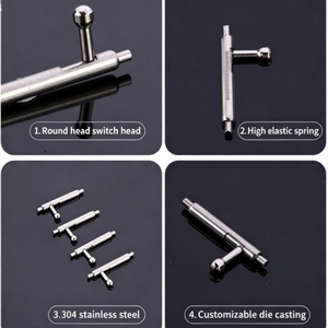 Barre à ressort en acier inoxydable 304 durable, à tête <span class=keywords><strong>ronde</strong></span> de 5,5 mm, soudée, allongée, de 10 mm de long et de 1,5 mm de diamètre, à dégagement rapide pour <span class=keywords><strong>montre</strong></span> - Product Image 5