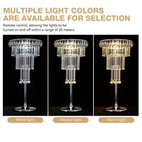 Vente à chaud centres de table de mariage de luxe décorations de table LED porte-fleurs en acrylique décoration de mariage