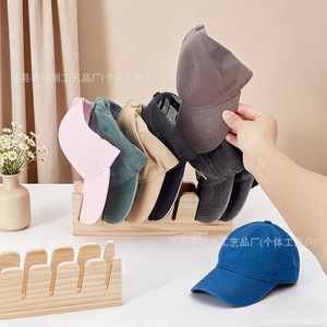 Présentoir mural en bois massif pour casquettes de baseball, organisateur de rangement pour la maison et la chambre, support à chapeaux, finition hêtre - Product Image 4