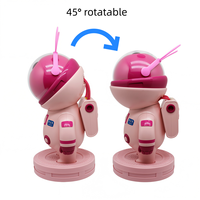 Projecteur Galaxie Rose Néon en Forme de Lune, Lampe de Projection Ciel Étoilé Nébuleuse, Alimenté par Piles pour Décoration de Chambre d'Enfant