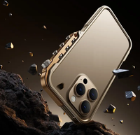 Étui de téléphone portable en métal aluminium de luxe pour iPhone 16 15 Pro Max Plus, coque antichoc, emballage en boîte
