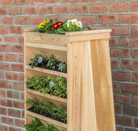 Jardinière Verticale à 3 Niveaux pour Intérieur et Extérieur, Pot de Fleurs en Bois Écologique, Support de Plantes pour la Maison