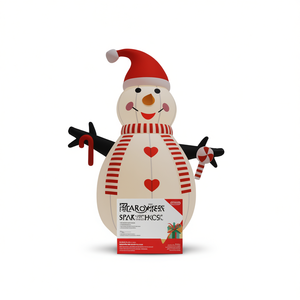 Muñeco de Nieve Inflable para Decoración Navideña de Jardín, 6 Pies de Altura, Adorno Navideño para Césped con Sombrero, Bufanda y Bastón de Caramelo - Product Image 1
